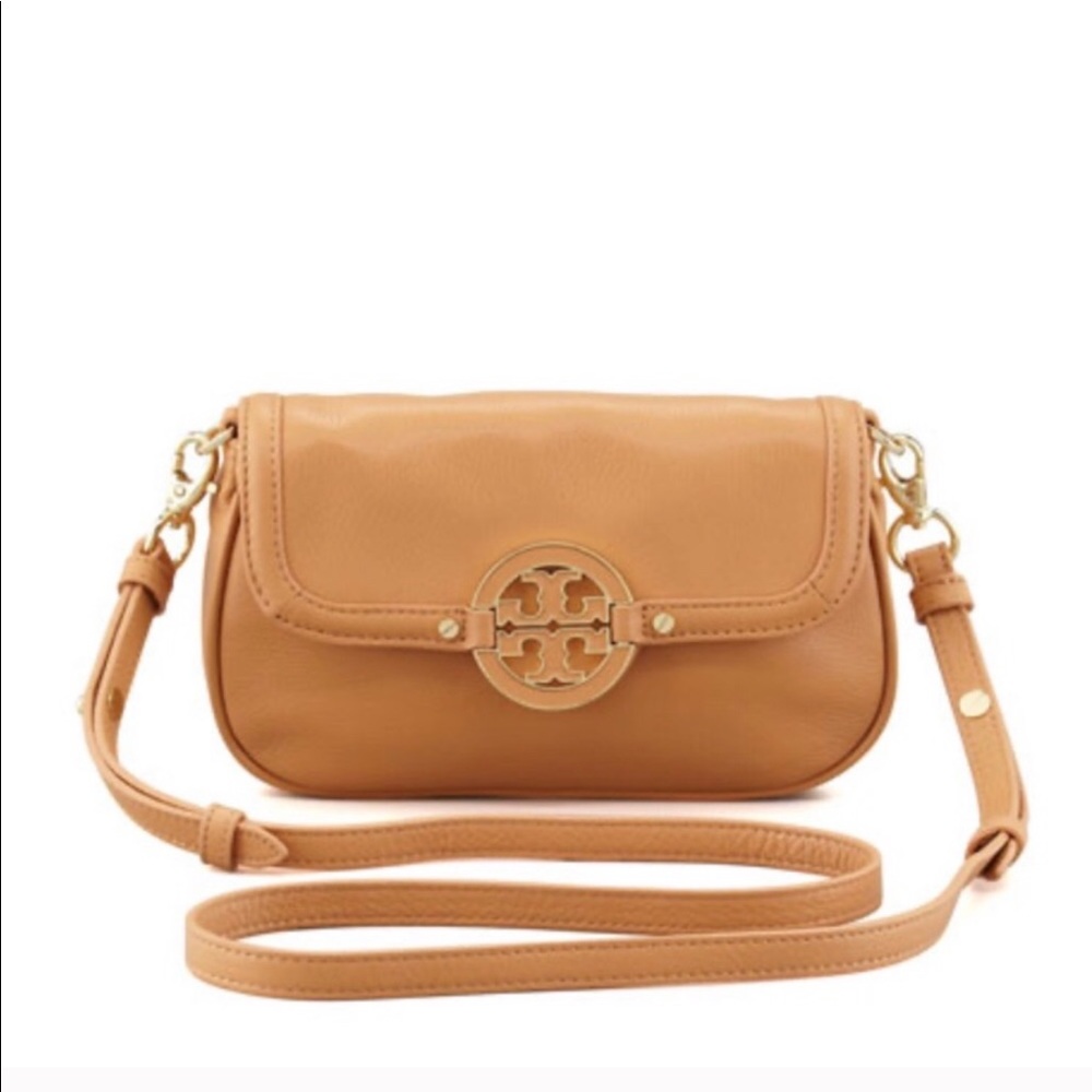 Tan Tory Burch cross body purse